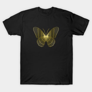 Golden Butterfly Illustration T-Shirt